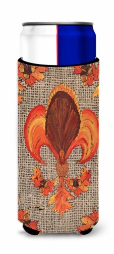 Carolines Treasures 8744MUK Thanksgiving Turkey Fleur de lis Ultra Hugger for s Perspective: front