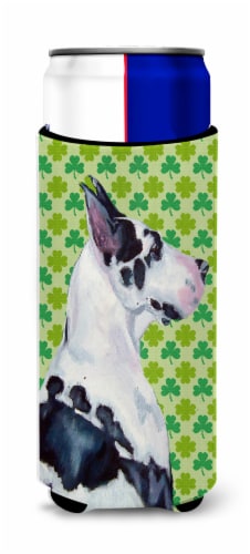 Great Dane St. Patrick's Day Shamrock Portrait Ultra Hugger for slim cans Perspective: front
