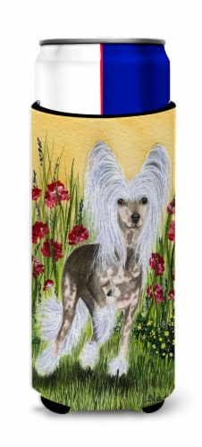 Carolines Treasures  SS8185MUK Chinese Crested Ultra Hugger for slim cans Perspective: front
