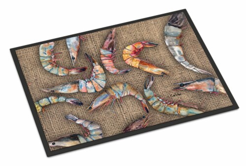 Carolines Treasures 8738MAT Shrimp Doormat 18x27 Perspective: front
