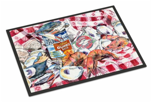 Carolines Treasures 8894JCMTBlue Runner Gumbo Recipe Kitchen or Bath Mat Multicolor 24 by 36 
