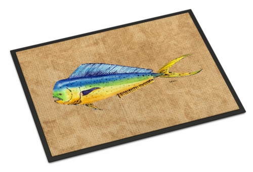 Carolines Treasures  8810MAT Dolphin Mahi Mahi Indoor or Outdoor Mat 18x27 Perspective: front