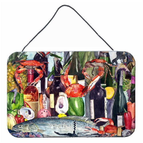 Wine and Speckled Trout Aluminium Metal Wall or Door Hanging Prints Perspective: front