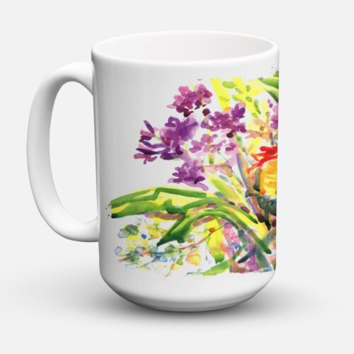 Carolines Treasures 6042CM15 Flower Coffee Mug 15 oz Perspective: front