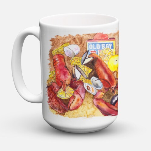 Carolines Treasures 8719CM15 Lobster with Old Bay Coffee Mug 15 oz Perspective: front