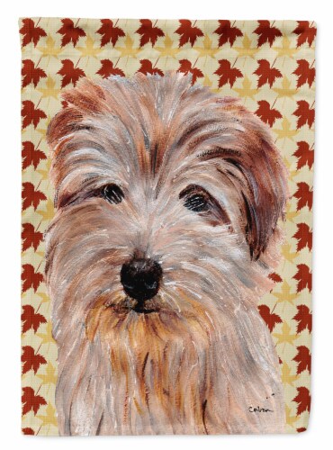Norfolk Terrier Fall Leaves Flag Canvas House Size House Size Qfc
