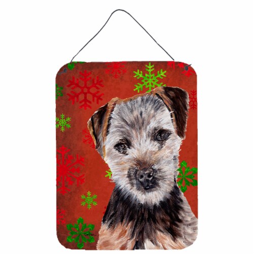 Norfolk Terrier Puppy Red Snowflakes Holiday Wall Or Door Hanging Prints 16hx12w Ralphs