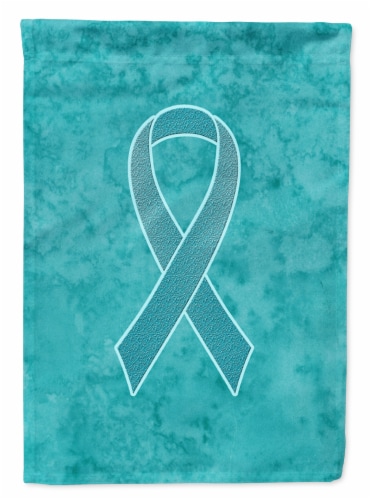 Carolines Treasures AN1201CHF Teal Ribbon for Ovarian Cancer Awareness House Fl Perspective: front