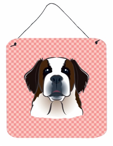 Carolines Treasures BB1246DS66 Checkerboard Pink Saint Bernard Wall or Door  Han, 6HX6W - Dillons Food Stores