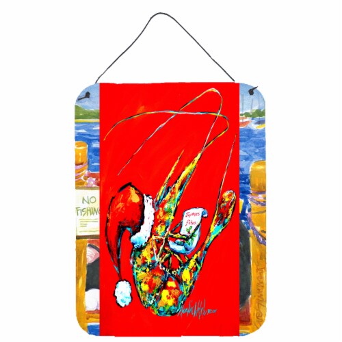 Carolines Treasures MW1197DS1216 Happy Holidays Shrimp Wall or Door Hanging Pri Perspective: front