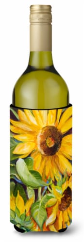 Carolines Treasures  JMK1172LITERK Sunflowers Wine Bottle Hugger Perspective: front