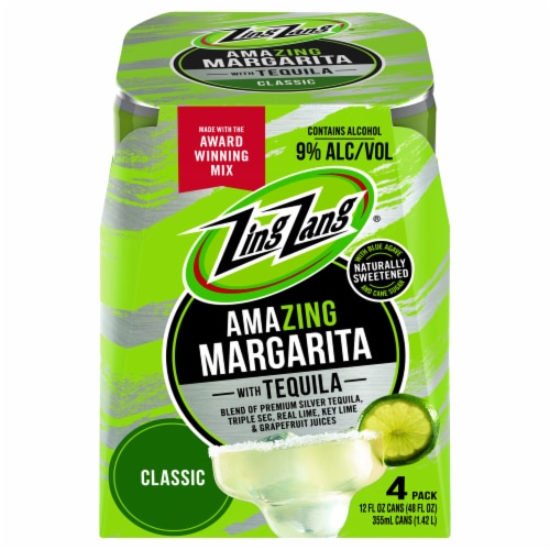 Zing Zang Ready to Drink Margarita Canned Cocktail Perspective: front
