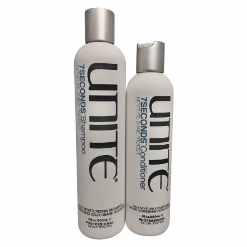 Unite 7 Seconds Daily Moisture Shampoo 10 OZ & Conditioner 8 OZ Set Perspective: front