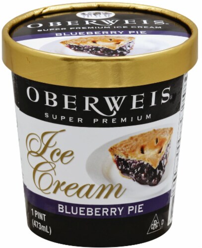 Oberweis Super Premium Ice Cream Blueberry Pie Perspective: front