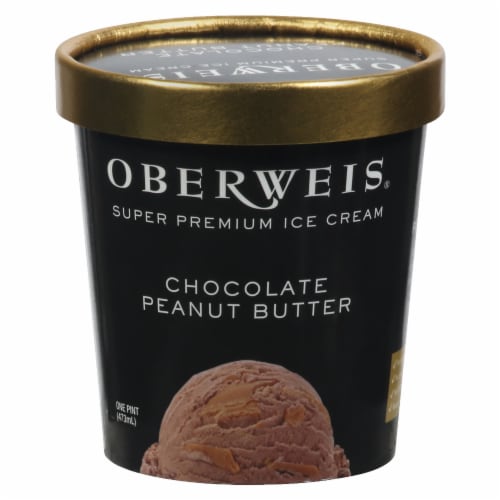 Oberweis® Chocolate Peanut Butter Ice Cream Pint Perspective: front
