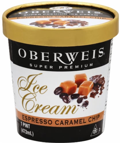 Oberweis Super Premium Ice Cream Espresso Caramel Chip Perspective: front