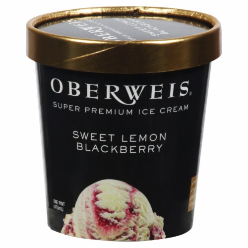 Oberweis® Sweet Lemon Blackberry Super Premium Ice Cream Perspective: front