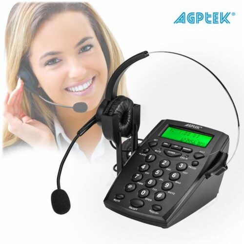 AGPtek Call Center Telephone with Headset Corded Dial Key Pad Business  Office, 1 - Harris Teeter