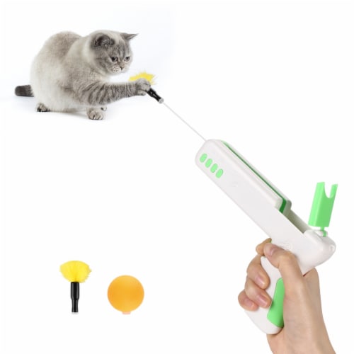 Interactive Cat Toy Stick Toy with Ball & Feather Perspective: front