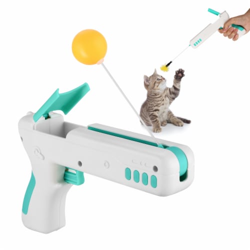 Interactive Cat Toy Stick Toy with Ball & Feather Perspective: front