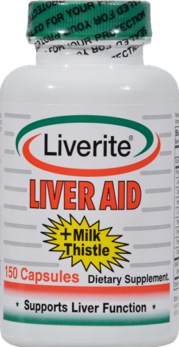 Liverite Liver Aid + Milk Thistle Capsules Perspective: front