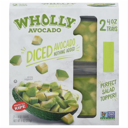 Wholly® Avocado Diced Avocado Tray Perspective: front