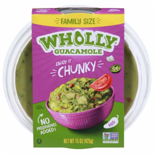 Wholly® Guacamole Family Size Chunky Medium Guacamole Perspective: front