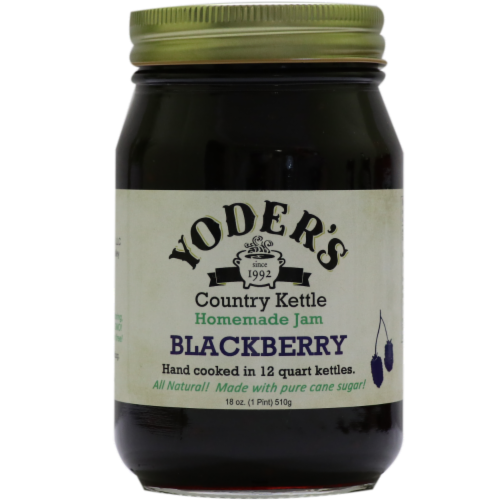 Yoder's Country Kettle Homemade Blackberry Jam Perspective: front
