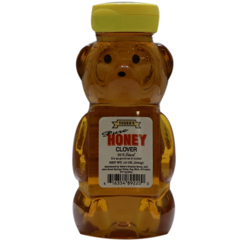 Yoder's Pure Clover Honey Bear Perspective: front