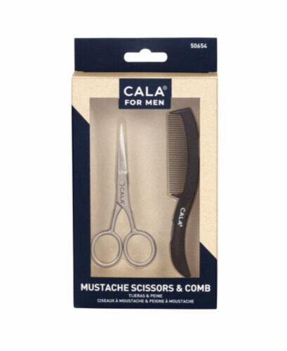 Cala® For Men Mustache Scissors & Comb Perspective: front