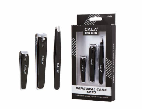 CALA® for Men Matte Black Personal Care Trio Perspective: front