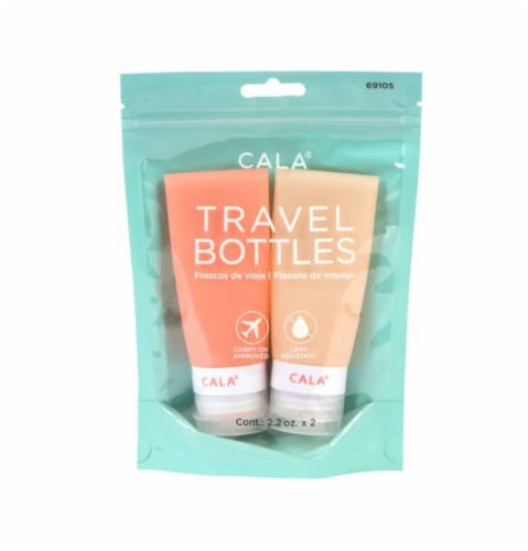 CALA Silicone Travel Bottles - Coral Perspective: front