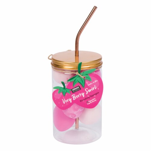 Urban Studio Very Berry Swirl Blending Sponges Jar Perspective: front