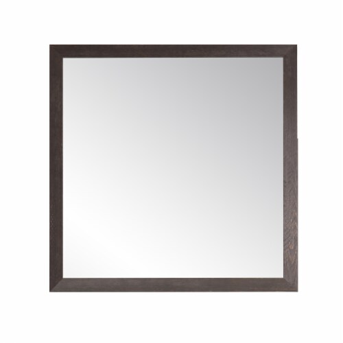 Textured Expresso Farmhouse Square or Diamond Wall Mirror 29.5'' x 29.5'' Perspective: front