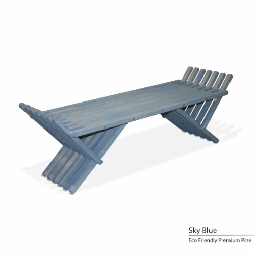 GloDea French Bench X90, Sky Blue Perspective: front