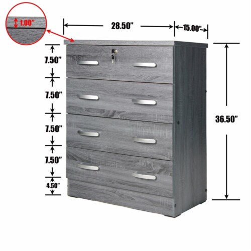4 drawer clearance dresser gray