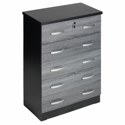 Better Home Products Cindy 5 Drawer Chest Wooden Dresser