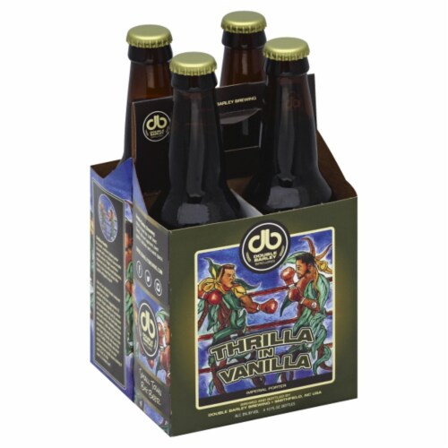 Double Barley Brewing Thrilla In Vanilla Imperial Porter Perspective: front