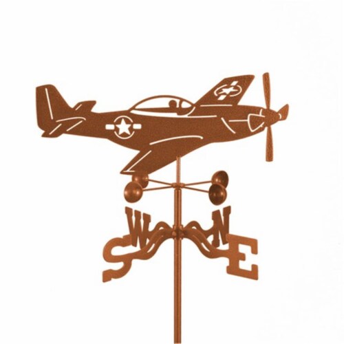 EZ Vane EZ1009-RF P51 Mustang Airplane Weathervane with Roof Mount Perspective: front
