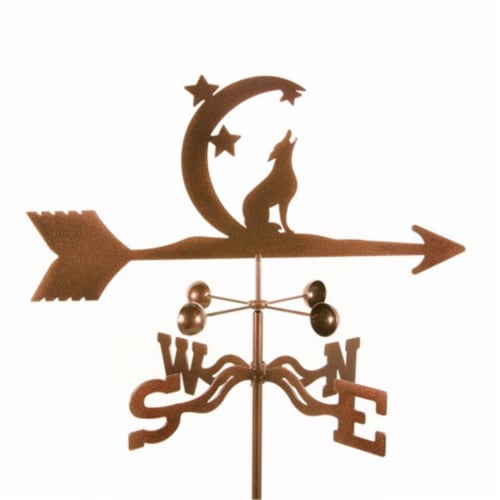 EZ Vane EZ1306-RF Coyote with Moon & Stars Weathervane - Roof Mount Perspective: front