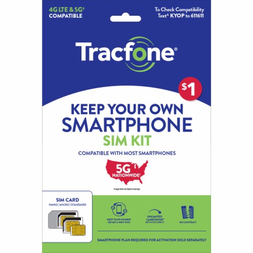 Tracfone Keep Your Own Smartphone Sim Kit Perspective: front