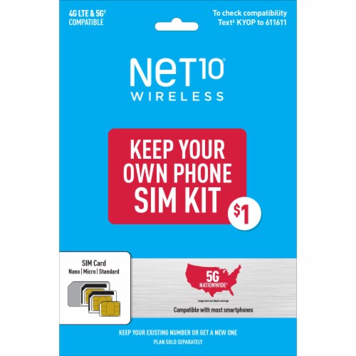 Net10 Wireless Bring Your Own Phone Sim Kit Perspective: front