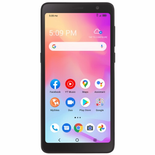 Tracfone TCL A3 Prepaid Smartphone - Black Perspective: front