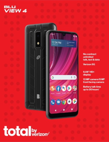 Total by Verizon BLU View 4 32GB Prepaid Smartphone Perspective: front