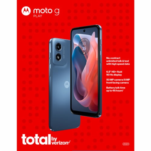 Total by Verizon Moto G Play Prepaid Smartphone - Blue Perspective: front