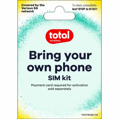 Total Wireless Bring Your Own Phone Prepaid SIM Kit | 3-1 Sim Card Perspective: front