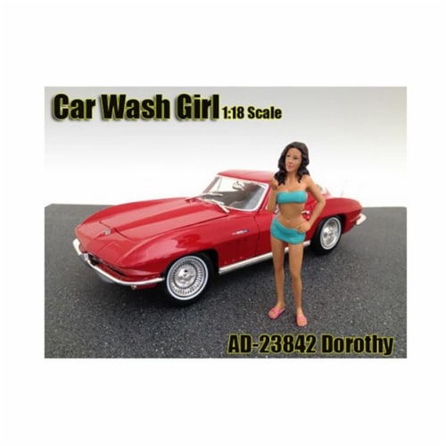 American Diorama 23842 Car Wash Girl Dorothy Figure for 1-18 Scale Models Perspective: front