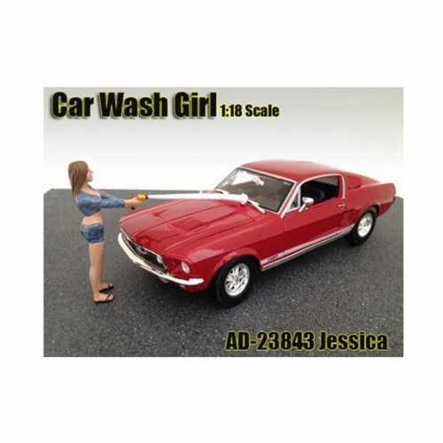 American Diorama 23843 Car Wash Girl Jessica Figurine Figure for 1-18 Models Perspective: front