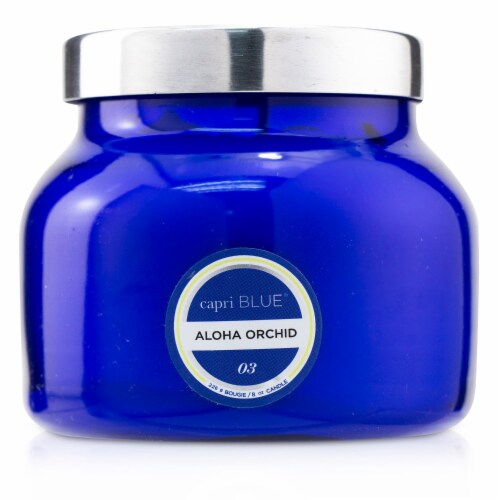 Capri Blue Blue Jar Candle Aloha Orchid Perspective: front