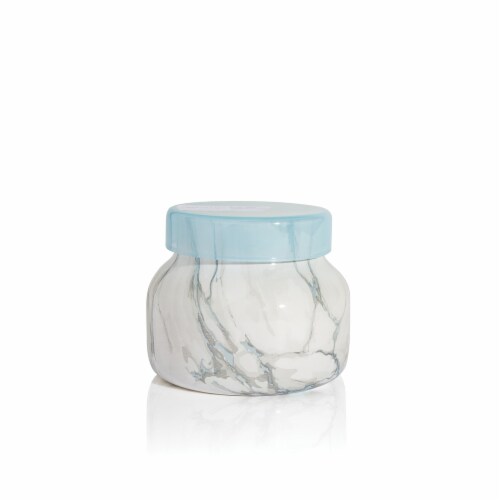 Capri Blue Modern Marble Blue Jean Petite Jar Candle Perspective: front